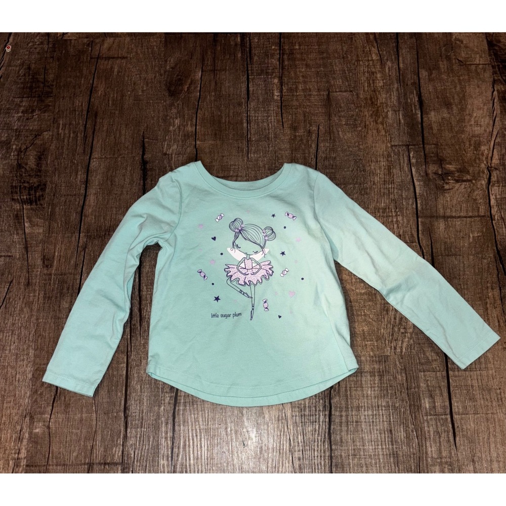Falls Creek Kids Little Sugar Plum Ballerina Long Sleeve Shirt Size 3T Aqua‎